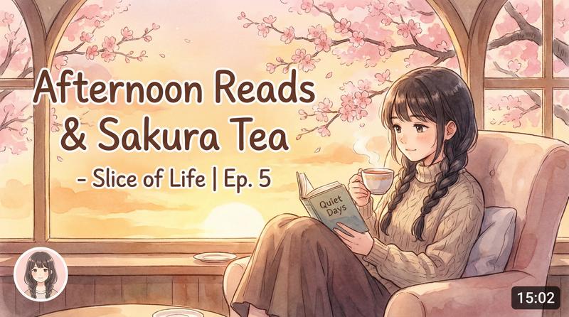 麻豆视频日常动漫-午后阅读与樱花茶-生活动漫